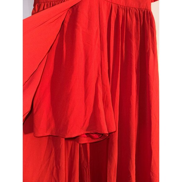 Red Socialite Womens V-Neck Romper with Short Sleeves - Picture 4 of 13